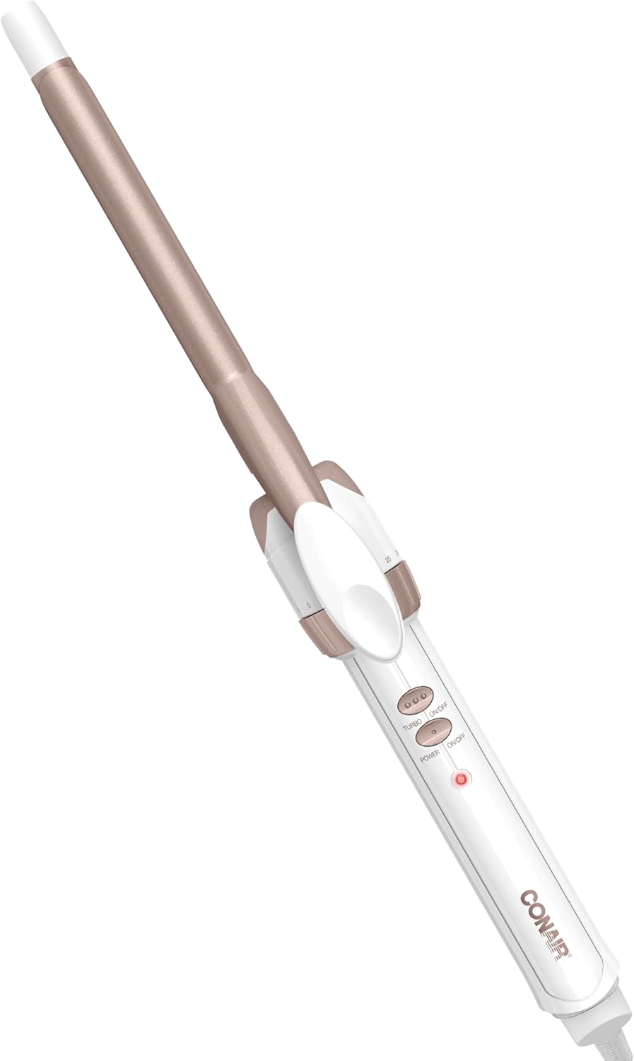 Conair Double Ceramic 1-Inch Curling Iron, 1-Inch Barrel Creates Classic Curls, Hair Curler for Use on Short, Medium, & Long Hair, White/Rose Gold