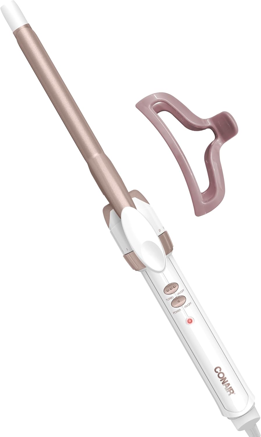 Conair Double Ceramic 1-Inch Curling Iron, 1-Inch Barrel Creates Classic Curls, Hair Curler for Use on Short, Medium, & Long Hair, White/Rose Gold