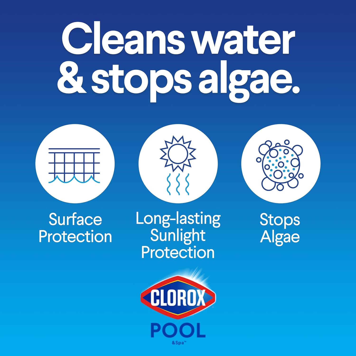 Clorox® Pool&Spa™ XtraBlue 1” Swimming Pool Chlorinating Tablets, Kills Bacteria & Stops Algae, Perfect for Small Pools (5 LB)